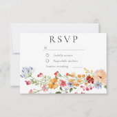 Cartons Réponse Bold Watercolor Wildflowers Wedding (Devant)