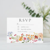 Cartons Réponse Bold Watercolor Wildflowers Wedding (Debout devant)