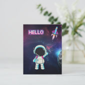 Cartons Réponse Bonjour de l'espace. (Debout devant)