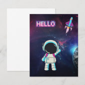 Cartons Réponse Bonjour de l'espace. (Devant / Derrière)