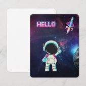 Cartons Réponse Bonjour de l'espace. (Devant / Derrière)