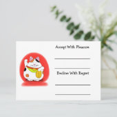 Cartons Réponse Bonne chance Maneki Neko (Debout devant)