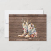 Cartons Réponse Boot rustique Boho Cowboy Mariage occidental (Dos)