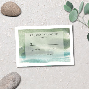 Cartons Réponse Bord de mer Serenity Blue Green Cream