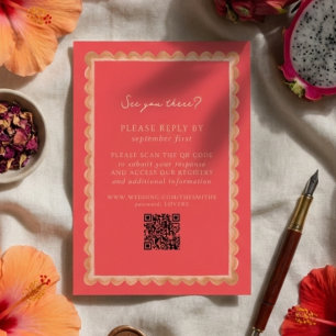 Cartons Réponse Bordure de Coquille Saint-Jacques Tropicale Rose Q