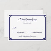 Cartons Réponse Bordure de la clé bleue grecque (Devant / Derrière)