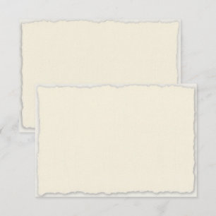 Cartons Réponse Bordure Déchiquetée Fausse Ivoire Blanc Mariage Ho