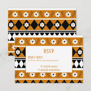 Cartons Réponse Bordure Fleur Diamant Boho Motif Floral