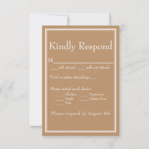 Cartons Réponse Bordure moderne minimaliste Tan Beige Meice Choix