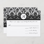 Cartons Réponse Bordures vintages en noir Damas (Devant / Derrière)