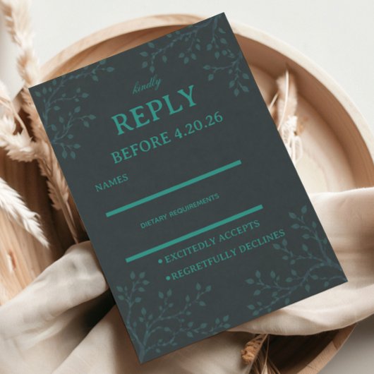 Cartons Réponse Botanica Té Élegant