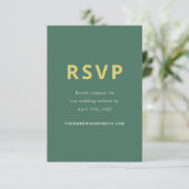 Cartons Réponse Botanical Sketch Citrus Pine Wedding Response Card (Debout devant)
