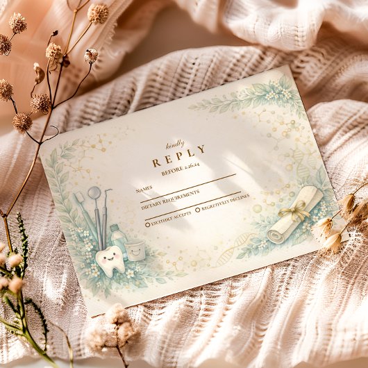 Cartons Réponse Botanical White Coat Dentist Graduation