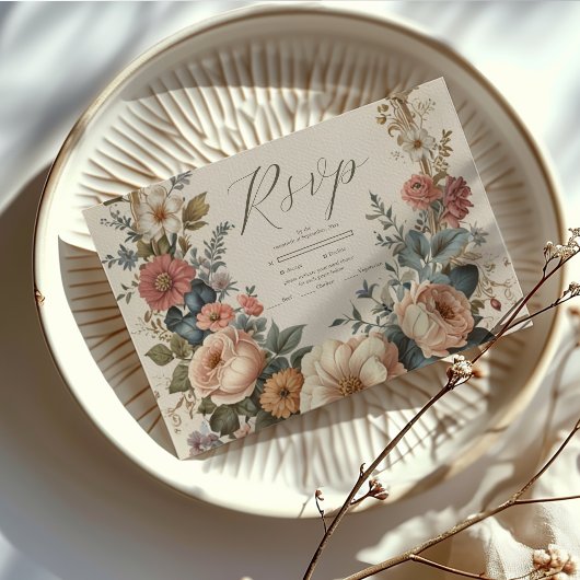 Cartons Réponse Botanique Bliss Fleur sauvage Art Nouveau Mariage