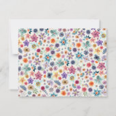 Cartons Réponse Botanique Boho Chic Beige Fleur sauvage or Mariage (Dos)