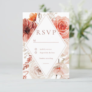 Cartons Réponse Botanique Boho Floral Frame Mariage