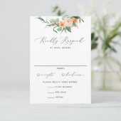 Cartons Réponse Botanique Boho Neutral verdure Mariage floral (Debout devant)