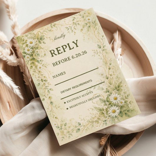 Cartons Réponse Botanique Daisy Vintage