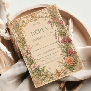 Cartons Réponse Botanique de fleur sauvage vintage
