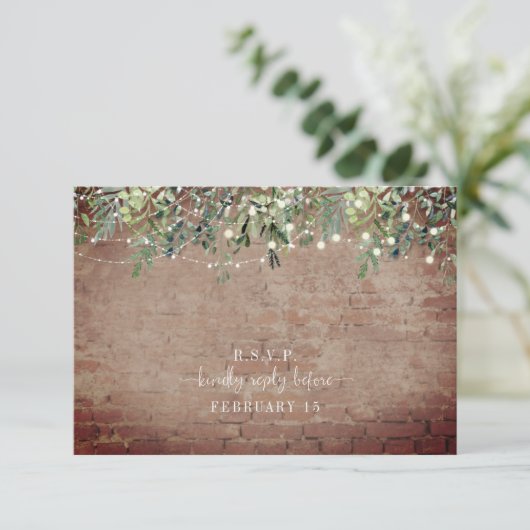 Cartons Réponse Botanique en brique vert String Mariage (Debout devant)