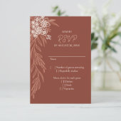 Cartons Réponse Botanique Floral Terracotta Mariage (Debout devant)