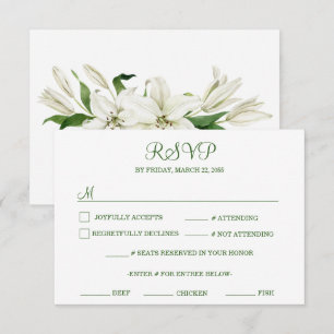Cartons Réponse Botanique moderne Mariage blanc