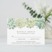 Cartons Réponse Botanique Vert Succulents Meal Choice Mariage (Debout devant)