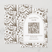 Cartons Réponse Botaniques classiques élégants en Taupe foncée QR (Devant / Derrière)