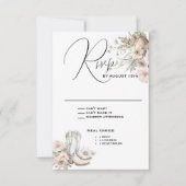 Cartons Réponse Botte et Fleur sauvage rustique en aquarelle (Devant)