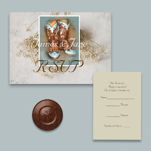 Cartons Réponse Bottes nuptiales avec le souffle du bébé séché