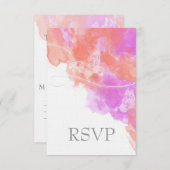 Cartons Réponse Bouche à papillon d'aquarelle de l'orchidée de cor (Devant / Derrière)