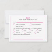 Cartons Réponse Bougainvillea aquarelle rose blanc mariage repas (Devant)