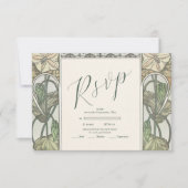 Cartons Réponse Bougainvillea Vert Art Nouveau Mucha Mariage (Devant)