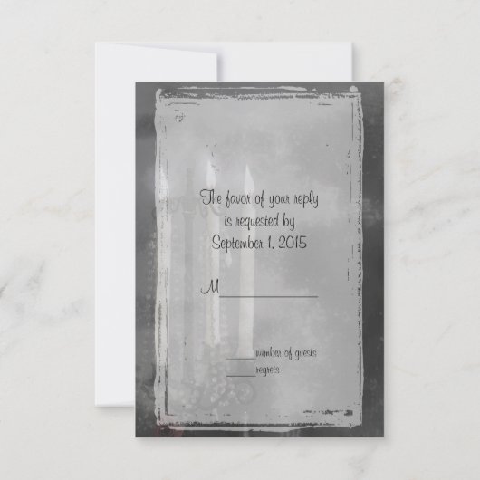 Cartons Réponse Bougie Gothique Lumière Rose ensemble Mariage (Dos)