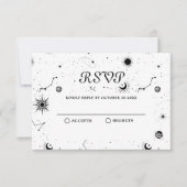 Cartons Réponse boule de cristal de lune magique noire et blanche (Devant)