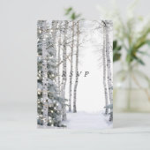 Cartons Réponse Bouleaux Blancs Pins Hiver Lumières Étoiles (Debout devant)