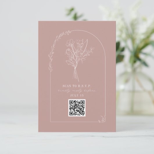 Cartons Réponse Bouquet d'art en ligne Arch Mariage rose pâle QR R (Debout devant)