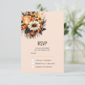 Cartons Réponse Bouquet de fleurs gris orange (Debout devant)