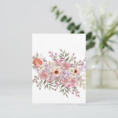 Cartons Réponse Bouquet de mariage rose (Debout devant)