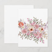 Cartons Réponse Bouquet de mariage rose (Devant / Derrière)