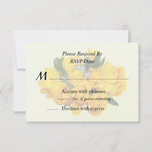 Cartons Réponse Bouquet de roses jaunes et baby's breath