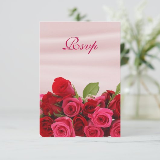 Cartons Réponse Bouquet De Roses Rouges Romantiques Anniversaire (Debout devant)