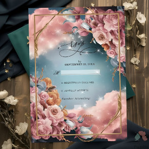 Cartons Réponse Bouquet Floral Fine Selection Mariage de luxe