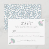 Cartons Réponse Bouquet Mariage de style Doodle (Devant / Derrière)