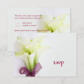 Cartons Réponse Bouquet PixDezines, lys calles blancs (Devant / Derrière)