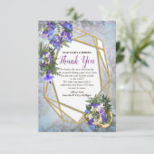 Cartons Réponse Bouquets de fleurs géométriques Gold et Jacaranda (Debout devant)