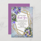 Cartons Réponse Bouquets de fleurs géométriques Gold et Jacaranda (Devant / Derrière)