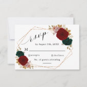 Cartons Réponse Bourgogne aurifère automnale émeraude verte floral (Devant)