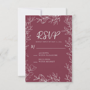 Cartons Réponse Bourgogne Berry Ligne Artistique Botanique Mariage