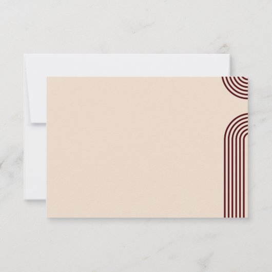 Cartons Réponse Bourgogne Rustique Boho Aronné Mariage moderne (Dos)